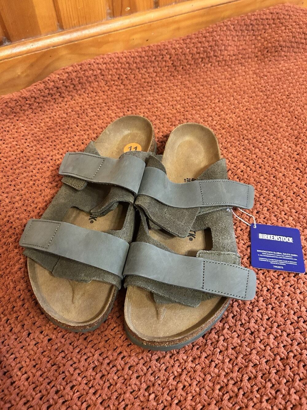 Birkenstock New w/ tag Suede Leather Sandals Men Green Size 44 EU 11 US